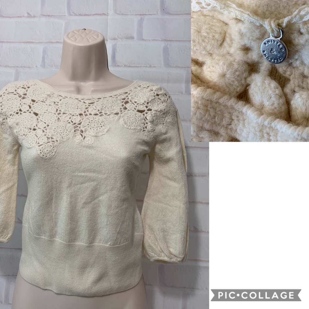 ANTHROPOLOGIE Knitted & Knotted Wool Sweater